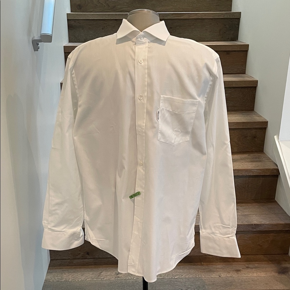Faconnable White Men's Dress Shirt with Chest Pocket